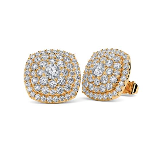Classic Round Diamond Cluster Earrings