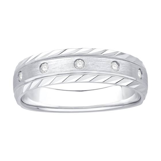 Herren-Ehering mit Diamanten