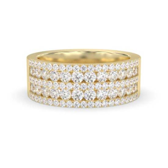 Eleganter, mehrreihiger Ring mit rundem Diamanten (1,10 ct)